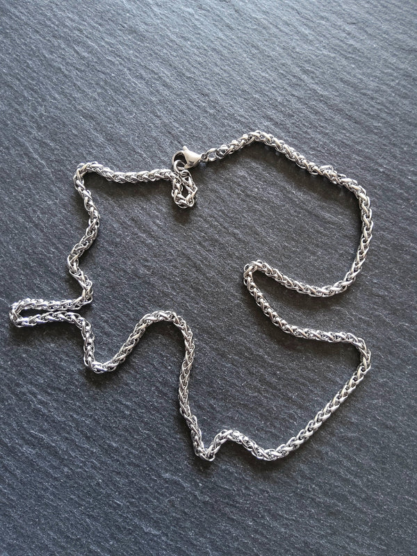 Stainless Steel Wheat Chain Necklace or Bracelet 3mm Wide
