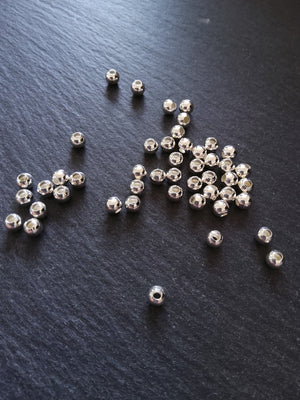 40 or 200 Silver Plated 5mm Smooth Round Hollow Copper Spacer Ball Beads