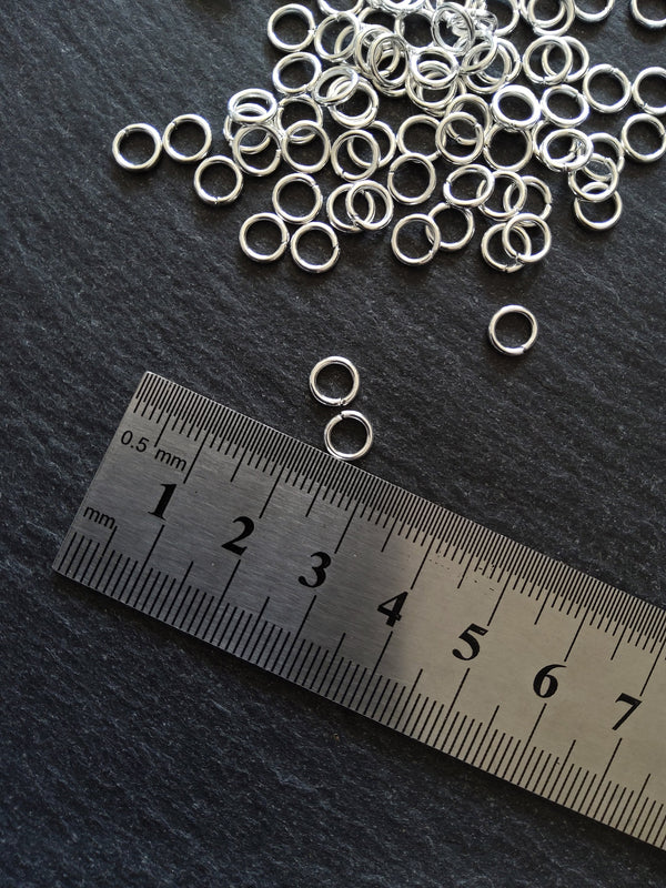 200 or 1000 Bright Silver Plated 6mm Jump Rings Strong 1mm (18 gauge)