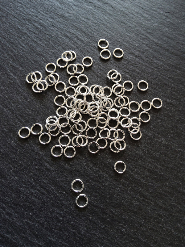 200 or 1000 Bright Silver Plated 6mm Jump Rings Strong 1mm (18 gauge)