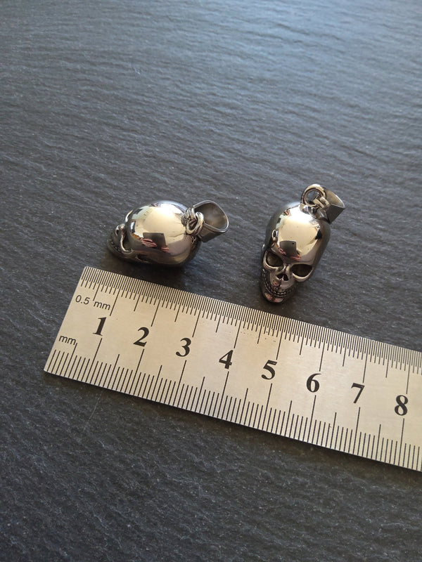 Stainless Steel Solid Skull Pendant 29x15x18mm