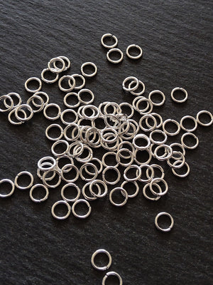 200 or 1000 Bright Silver Plated 6mm Jump Rings Strong 1mm (18 gauge)