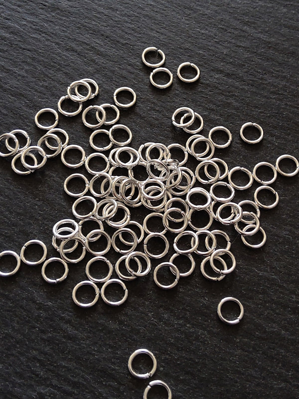 200 or 1000 Bright Silver Plated 6mm Jump Rings Strong 1mm (18 gauge)