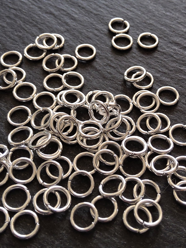 200 or 1000 Bright Silver Plated 6mm Jump Rings Strong 1mm (18 gauge)