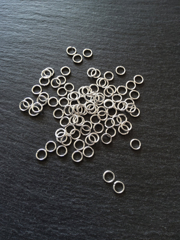 200 or 1000 Bright Silver Plated 6mm Jump Rings Strong 1mm (18 gauge)