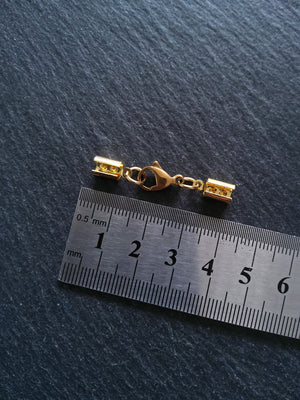 4 or 20 Gold Stainless Steel Crimp End Sets for 4mm to 4.5mm Cord Necklaces & Bracelets
