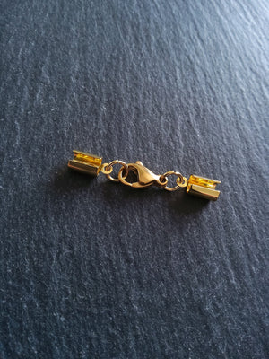 4 or 20 Gold Stainless Steel Crimp End Sets for 4mm to 4.5mm Cord Necklaces & Bracelets