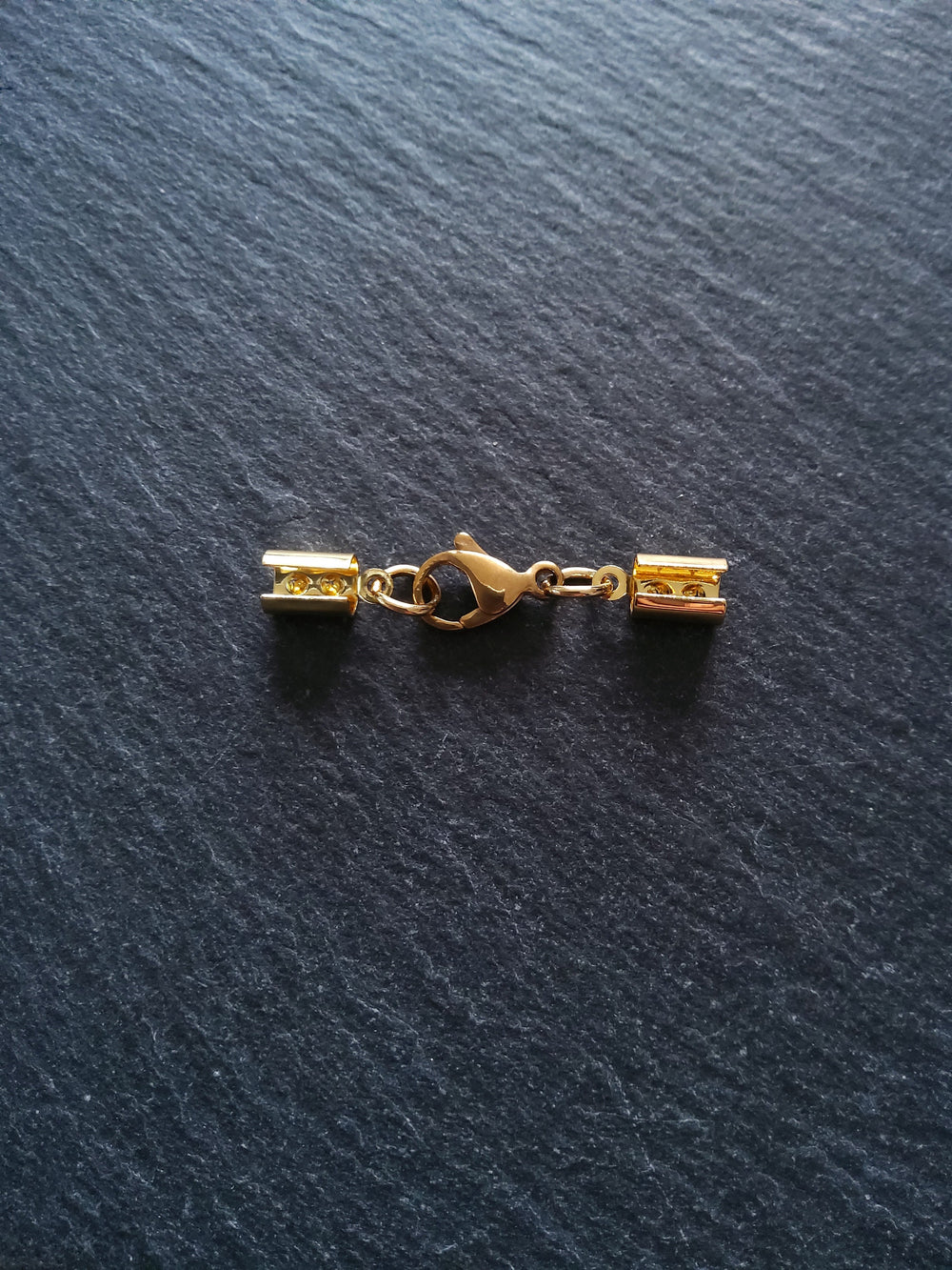 4 or 20 Gold Stainless Steel Crimp End Sets for 4mm to 4.5mm Cord Necklaces & Bracelets