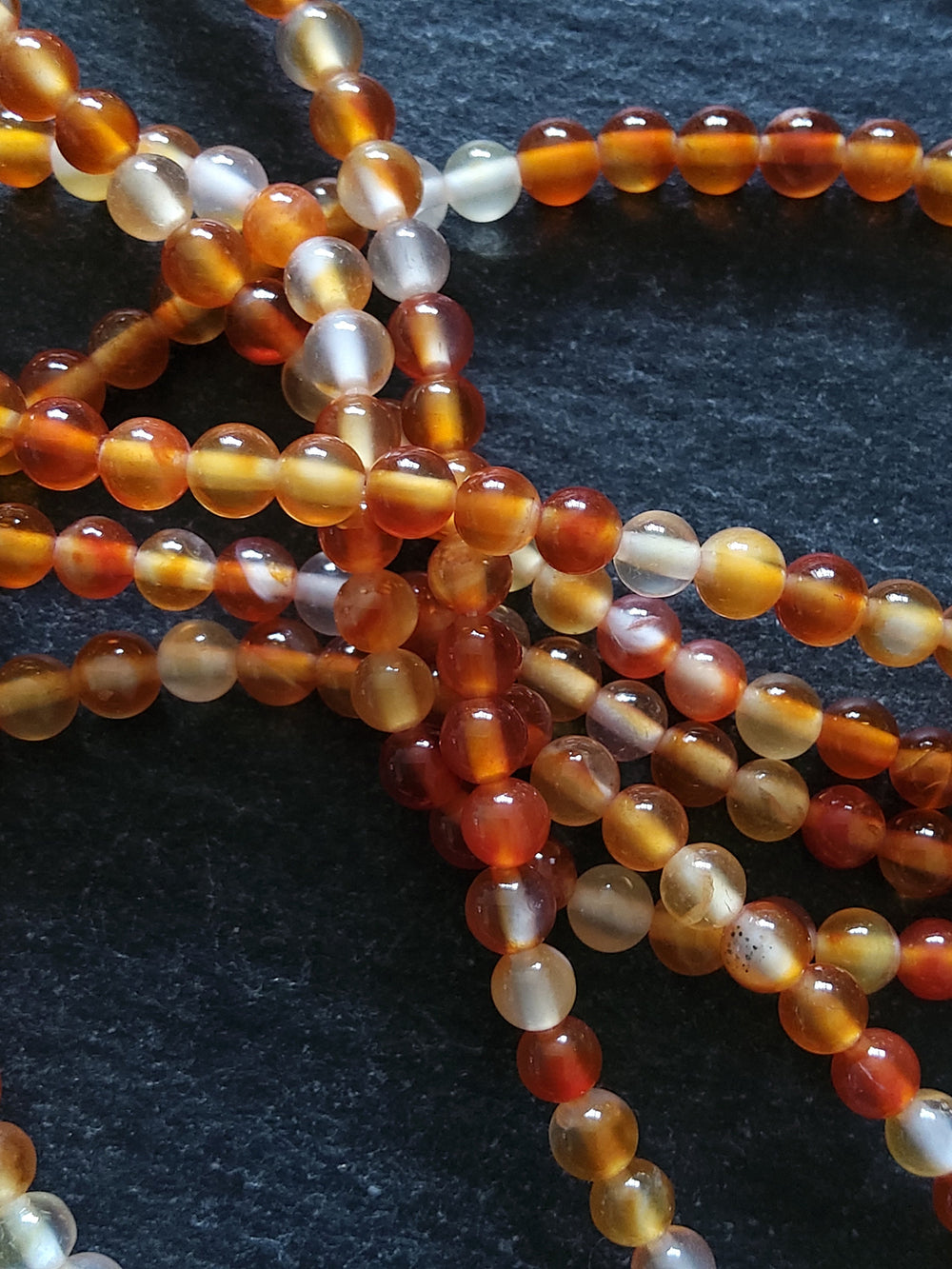 4.3mm Carnelian Beads Grade A Natural Dyed Round Polished Full 16 inch Strand Hole: 1mm