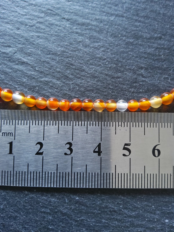 4.3mm Carnelian Beads Grade A Natural Dyed Round Polished Full 16 inch Strand Hole: 1mm