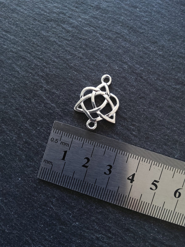 10 or 50 Celtic Knot Connector Charms Bright Silver Plated 25x19mm