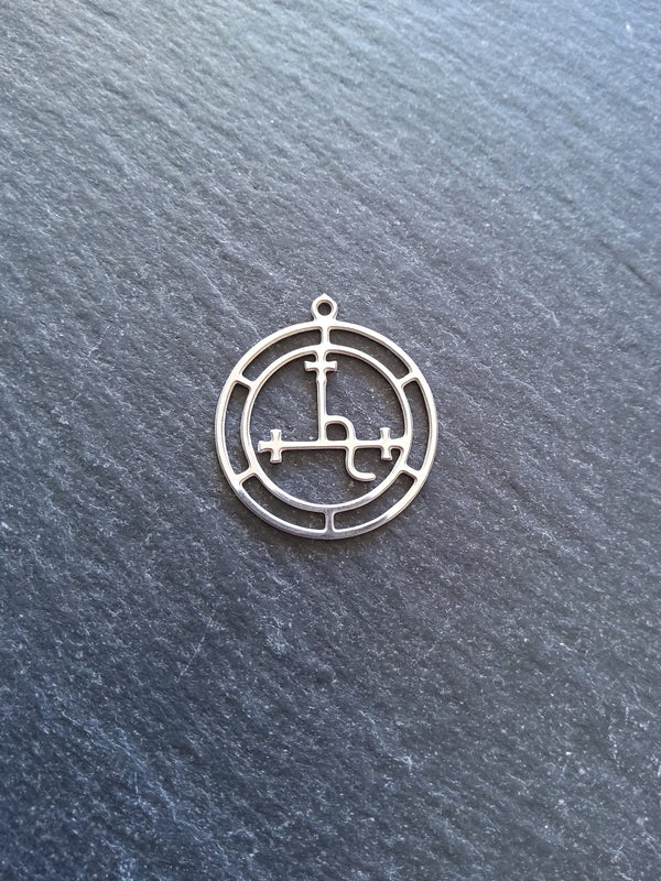 2 or 10 Stainless Steel Sigil of Lilith Charms 24.5x22x0.7mm