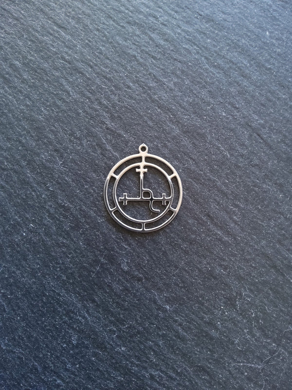 2 or 10 Stainless Steel Sigil of Lilith Charms 24.5x22x0.7mm