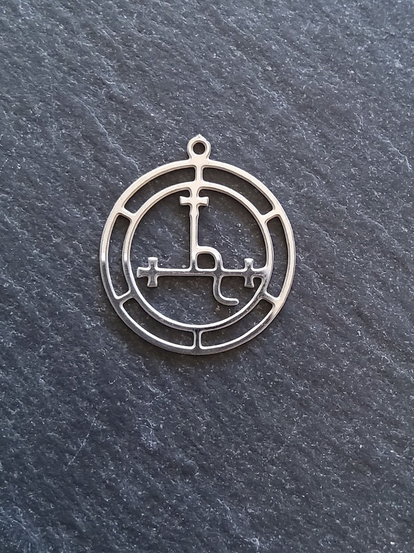 2 or 10 Stainless Steel Sigil of Lilith Charms 24.5x22x0.7mm