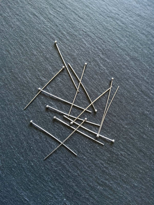 20 or 100 Stainless Steel Ball Head Pins 40mm Long 0.7mm Wide (21 gauge)