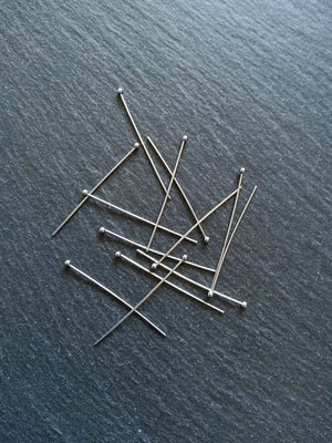 20 or 100 Stainless Steel Ball Head Pins 50mm (2”) Long 0.7mm Wide (21 gauge)