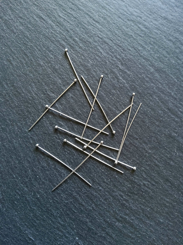 20 or 100 Stainless Steel Ball Head Pins 50mm (2”) Long 0.7mm Wide (21 gauge)