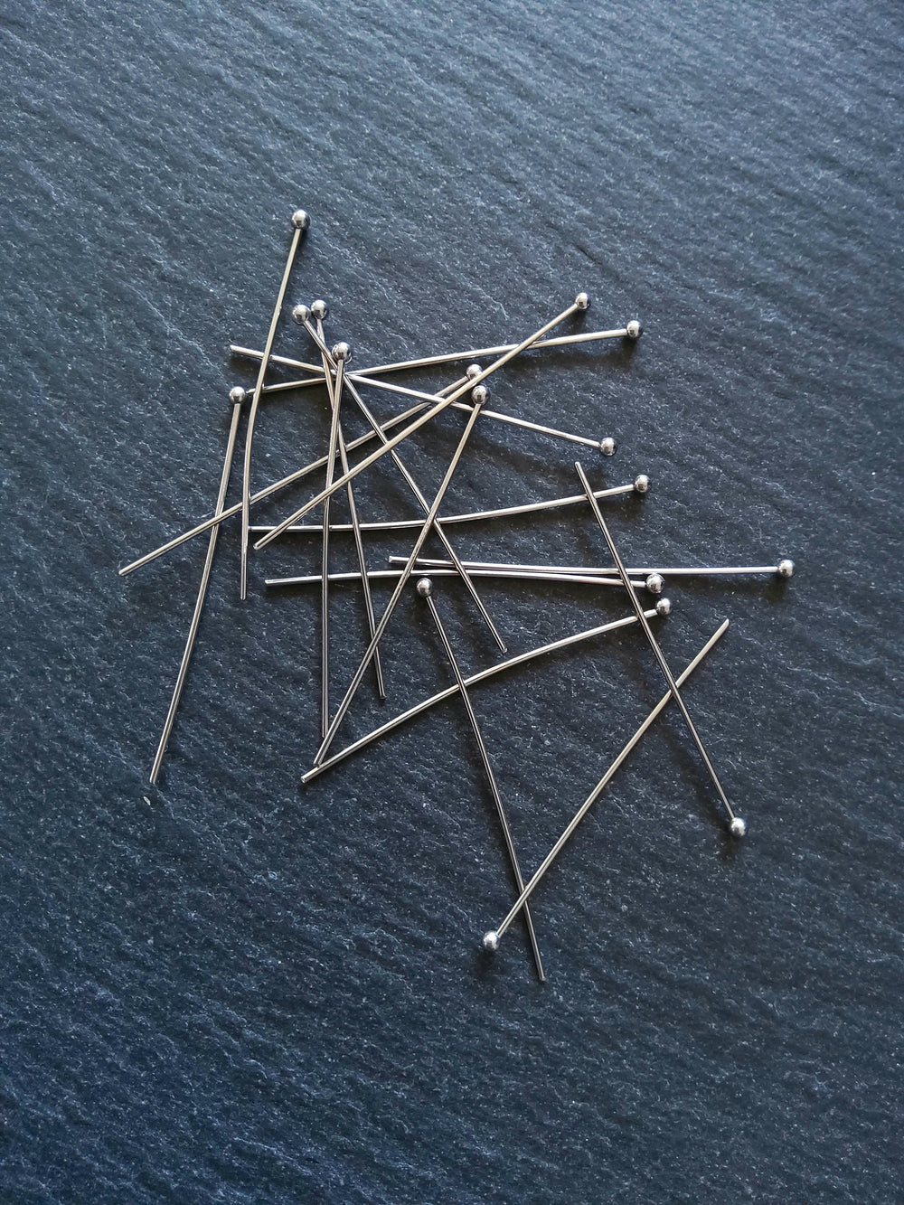 20 or 100 Stainless Steel Ball Head Pins 50mm (2”) Long 0.7mm Wide (21 gauge)