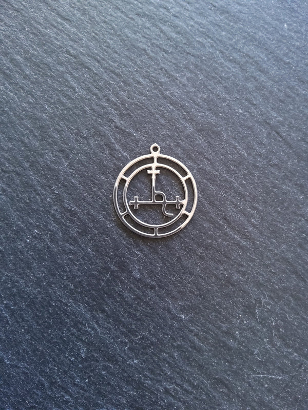 2 or 10 Stainless Steel Sigil of Lilith Charms 24.5x22x0.7mm