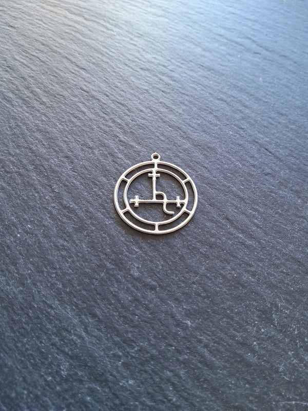 2 or 10 Stainless Steel Sigil of Lilith Charms 24.5x22x0.7mm