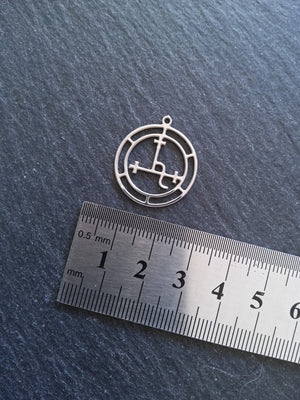 2 or 10 Stainless Steel Sigil of Lilith Charms 24.5x22x0.7mm