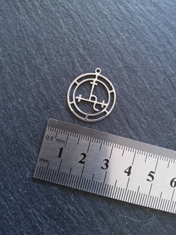 2 or 10 Stainless Steel Sigil of Lilith Charms 24.5x22x0.7mm