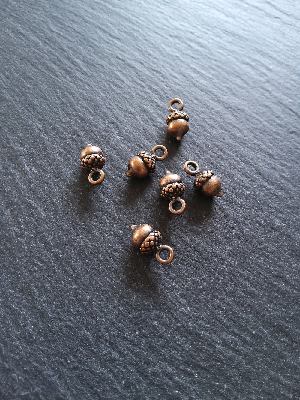 8 or 40 Acorn Charms Antique Copper Tone 14x7mm