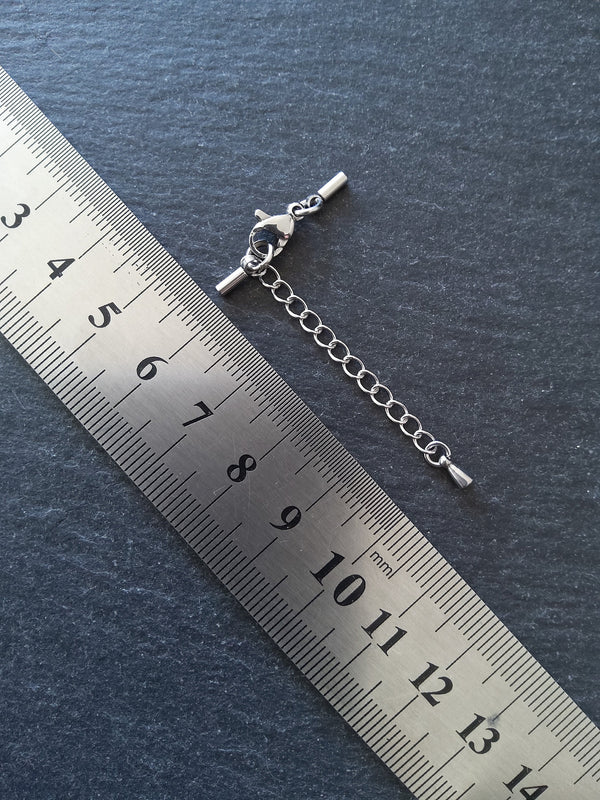 Stainless Steel End Cap Sets for 1mm Cord Necklaces (1.5mm end caps)