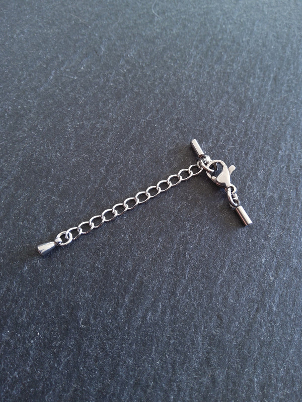 Stainless Steel End Cap Sets for 1mm Cord Necklaces (1.5mm end caps)