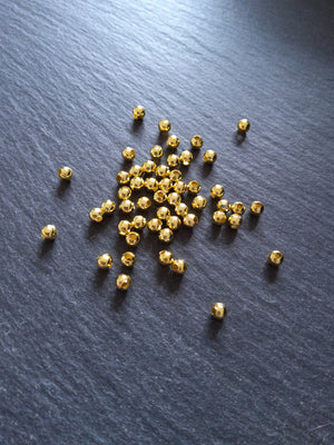 250 Ball Spacer Beads 4mm Bright Gold Plated Smooth Round  Inactive - ContentedCatz