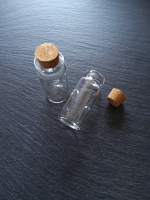 5 Glass Bottles 11.6ml with Cork Stoppers 49x22mm - ContentedCatz