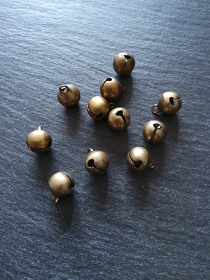 10 or 50 Antique Bronze Tone 10mm Brass Bells Bell Charms 13x10mm
