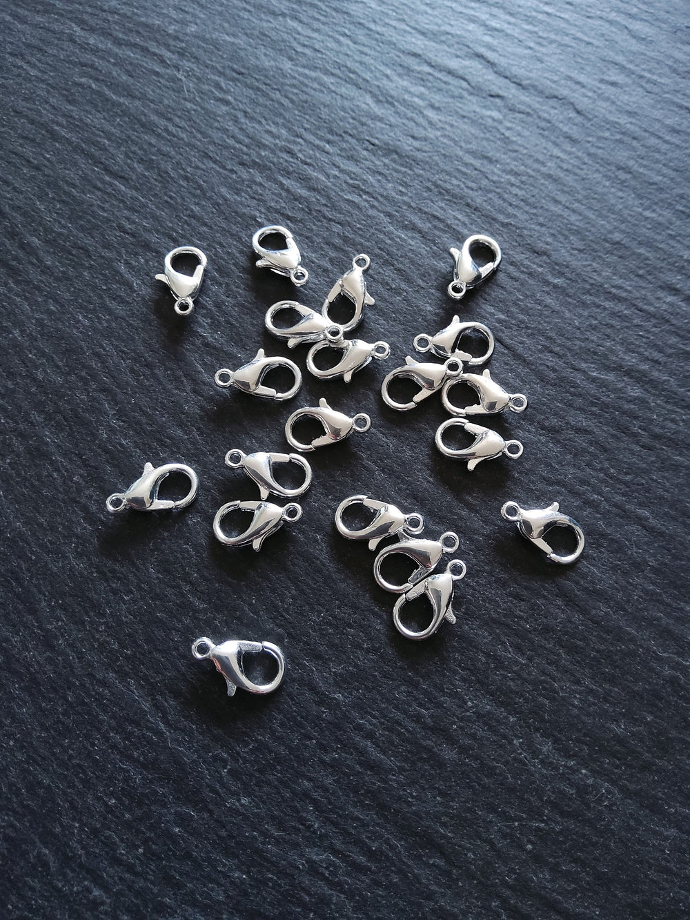 20 or 100 Silver Plated 12mm Lobster Clasps Nickel FREE 12x7mm