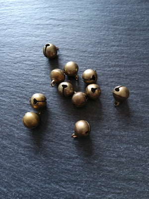 10 or 50 Antique Bronze Tone 10mm Brass Bells Bell Charms 13x10mm
