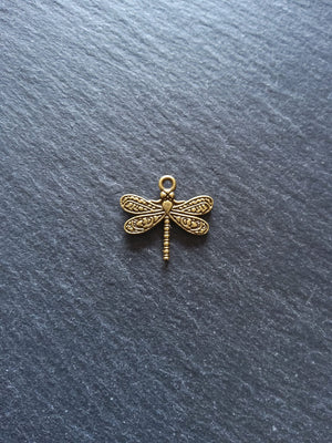 8 or 40 Dragonfly Charms Antique Bronze Tone 21x19.5mm - ContentedCatz