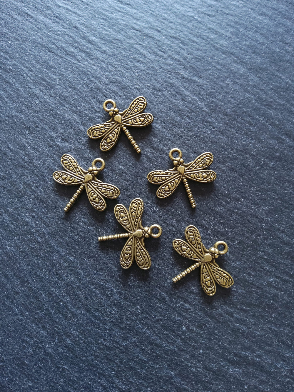 8 or 40 Dragonfly Charms Antique Bronze Tone 21x19.5mm - ContentedCatz