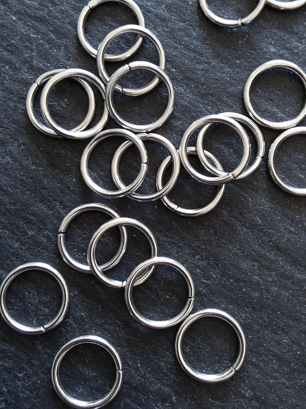 40 or 200 Stainless Steel 10mm Jump Rings Strong 1.2mm (16 gauge)