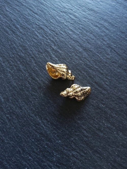 2 or 10 Conch Sea Shell Charms Real 14K Gold Plated Alloy 21x12x8mm. Nickel FREE