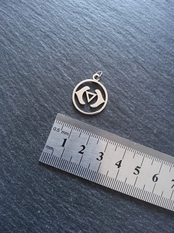 1 or 5 Stainless Steel Ajna Third Eye Chakra Charms Flat 22x19mm