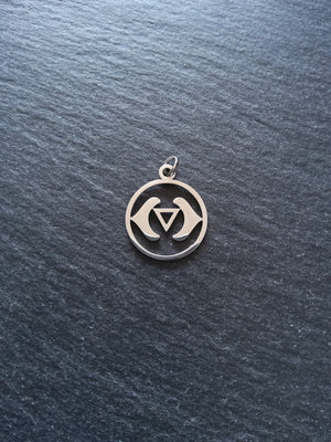 1 or 5 Stainless Steel Ajna Third Eye Chakra Charms Flat 22x19mm