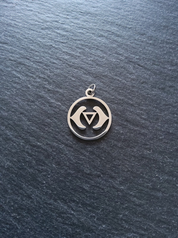 1 or 5 Stainless Steel Ajna Third Eye Chakra Charms Flat 22x19mm