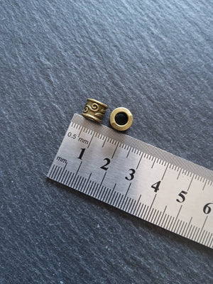 10 or 50 Scroll Design 9mm Beads Antique Bronze Tone Alloy 9x7mm Hole: 5mm Nickel FREE