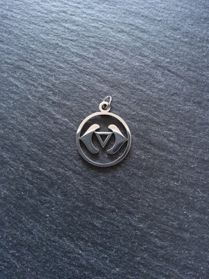 1 or 5 Stainless Steel Ajna Third Eye Chakra Charms Flat 22x19mm
