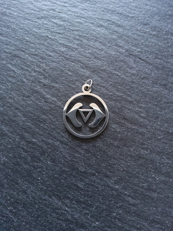 1 or 5 Stainless Steel Ajna Third Eye Chakra Charms Flat 22x19mm