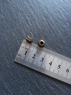 10 or 50 Bali Style 8mm Spacer Beads Antique Bronze Tone 8x6.5mm Hole: 3.5mm - ContentedCatz