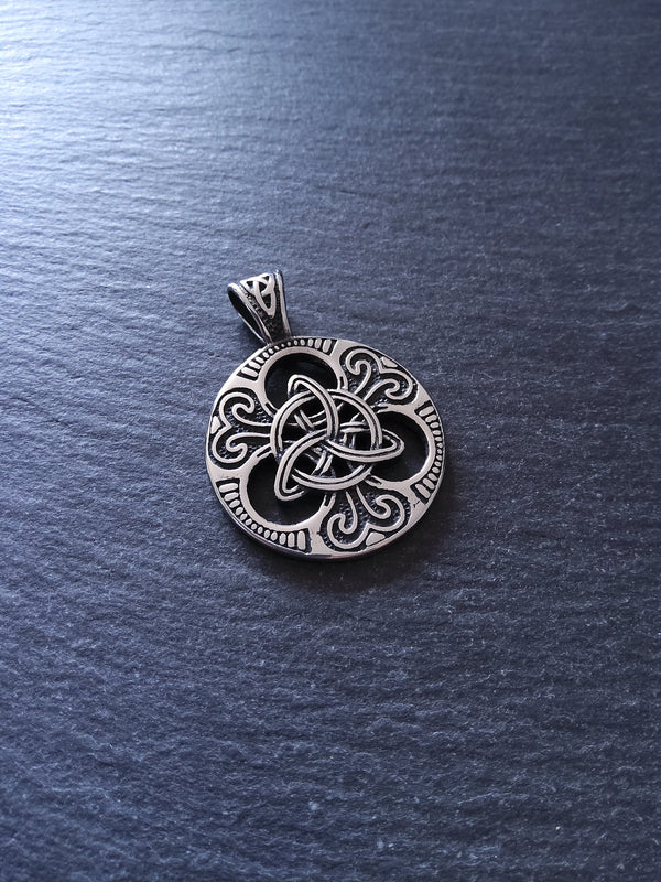 Stainless Steel Trinity Celtic Knot Pendant Large 45x33x8mm