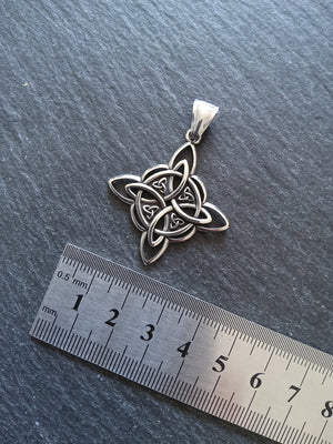 1 or 5 Stainless Steel Witches Knot Pendant 38x34x2.5mm