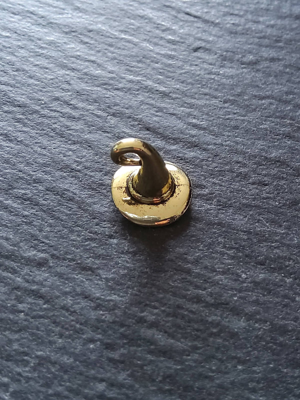 4 or 20 Witches Hat Charms Pale Gold Tone 11x11mm