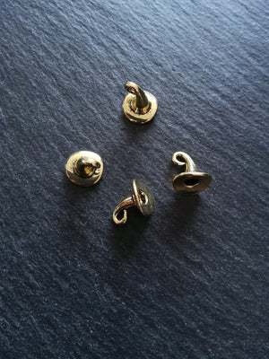 4 or 20 Witches Hat Charms Pale Gold Tone 11x11mm