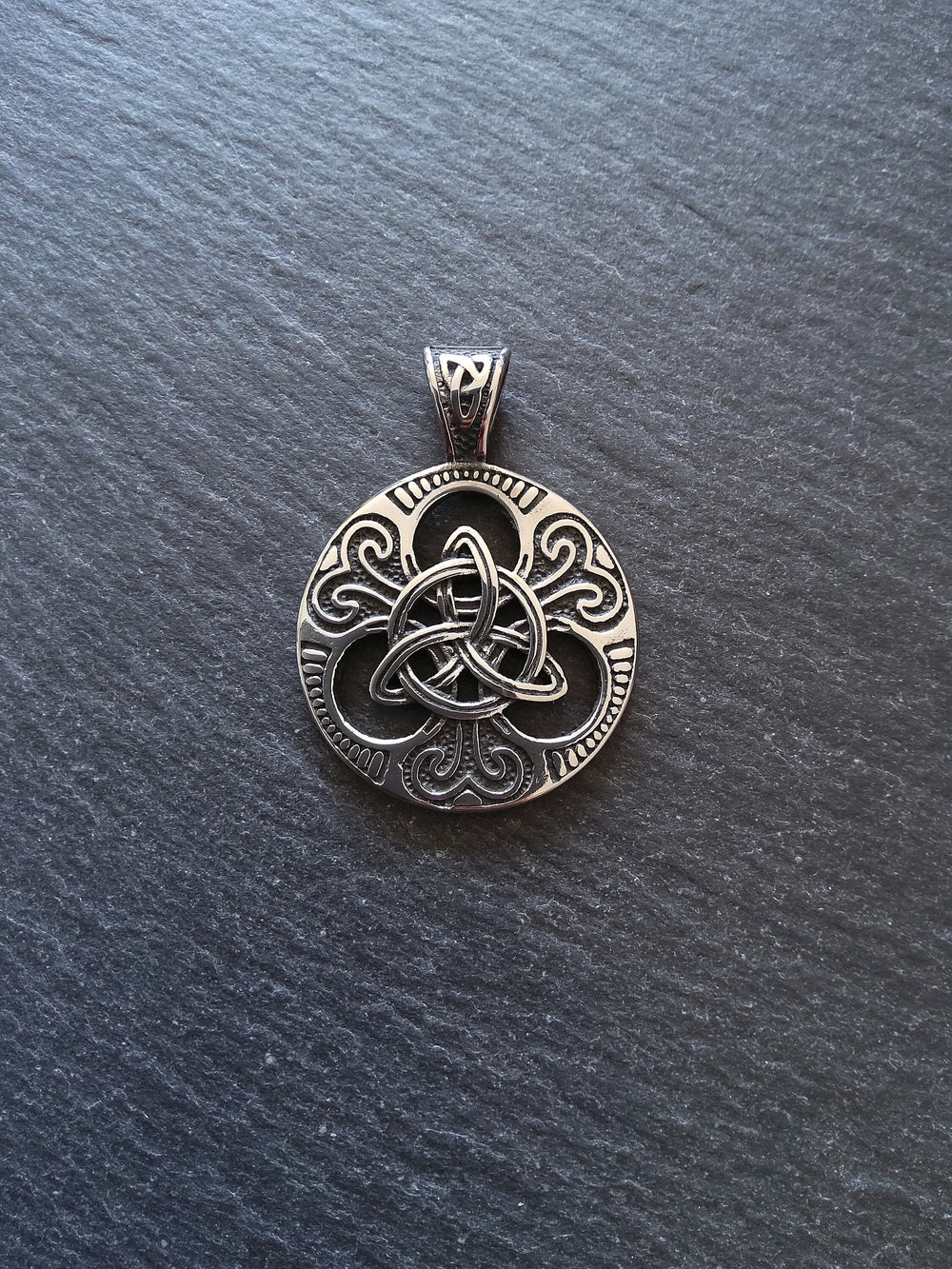 Stainless Steel Trinity Celtic Knot Pendant Large 45x33x8mm